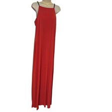 Michael Kors DRK Persimmon red Maxi dress sz XL halter chain-strap pull-on new