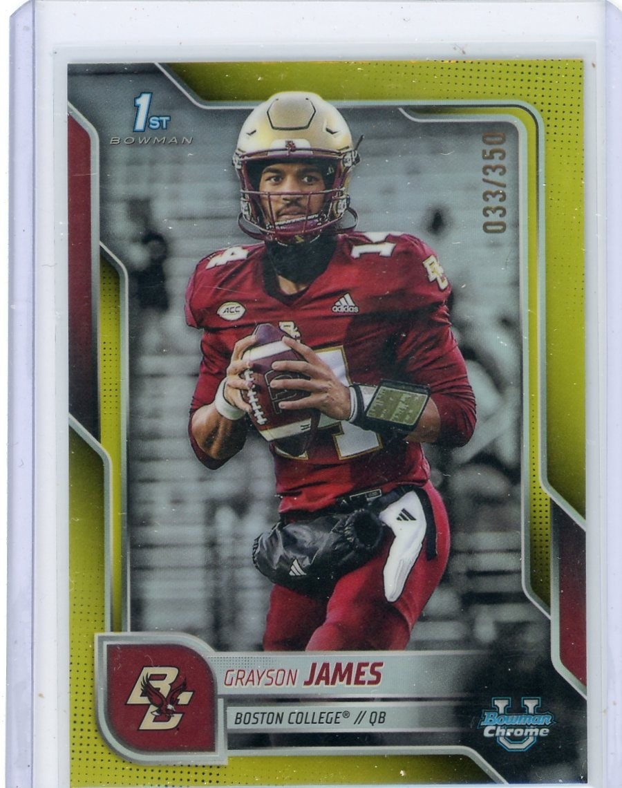 2025 Bowman Chrome University Yellow /350 GRAYSON JAMES #75!