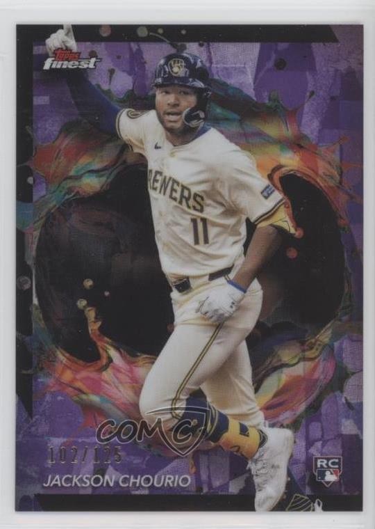 2024 Topps Finest Rare Purple Refractor 102/125 Jackson Chourio #275 1gj8