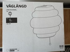 IKEA Vaglangd Wired-In Glass Wall Lamp with Light Bulb
