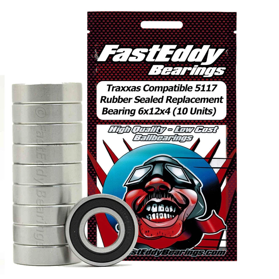 Traxxas Compatible 5117 Rubber Sealed Replacement Bearing 6x12x4 10 Units - Image 1 of 1