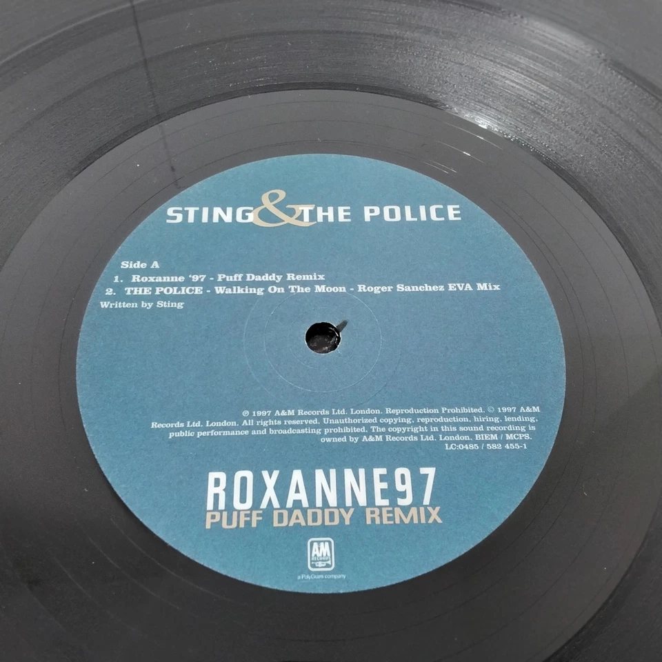 Sting & The Police Roxanne 97 Puff Daddy Remix 12" Vinyl Single Record - Image 3 of 4