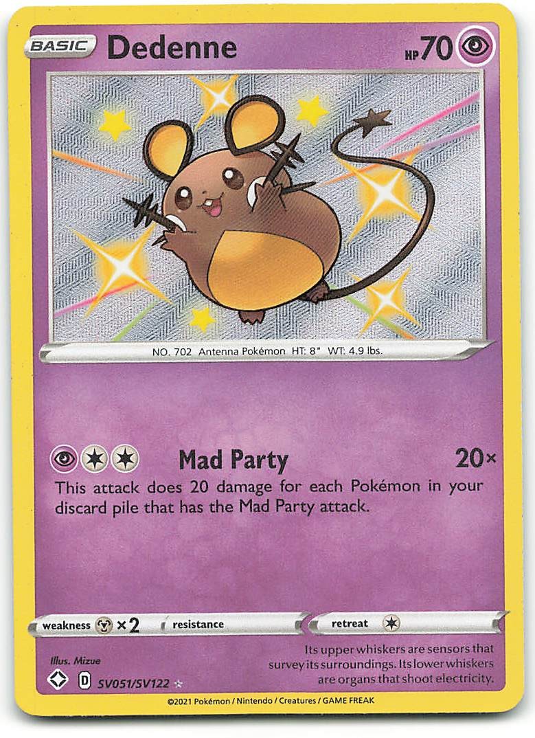 Dedenne SV051/SV122 Shiny Rare Shining Fates Shiny Vault Pokemon Holo Near Mint
