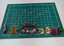 SET OF 4 Christmas Metal Enamel Snowman Hat Scarf Pierced Earrings