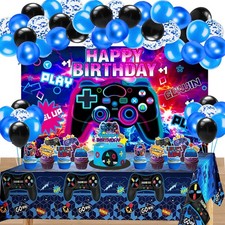 Video Game Birthday Party Decorations, Gaming Birthday Party Supplies for Boy...