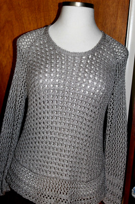 LUCKY BRAND WOMEN'S SLIP ON KNIT TOP SIZE-XL GRAY LONG  SLEEVE MINT