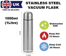 1L Stainless Steel Water Flask Vacuum Insulated Lid Cup Thermos Double Wall Mug