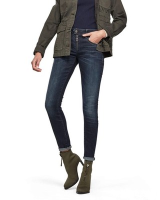 G-Star, Damen Jeans Lynn Zipper Mid Skinny, Blau vintage cobler, W26 L32