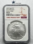 2002 Silver Eagle NGC MS69 Early Production Struck in 2001