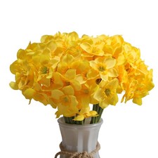 Artificial Flower Daffodil Silk Flowers Bouquet,12 Pcs,Spring Easter Flowers ...