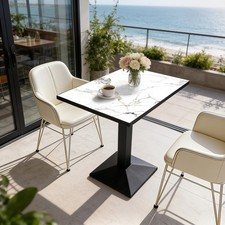 Rectangular Dining Table Metal Pedestal Modern Slate Bistro Table fr Living Room