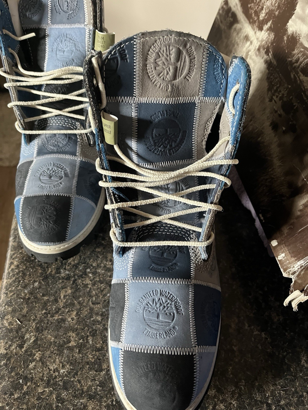 Timberland Blue leather patchwork Premium Boots S… - image 2