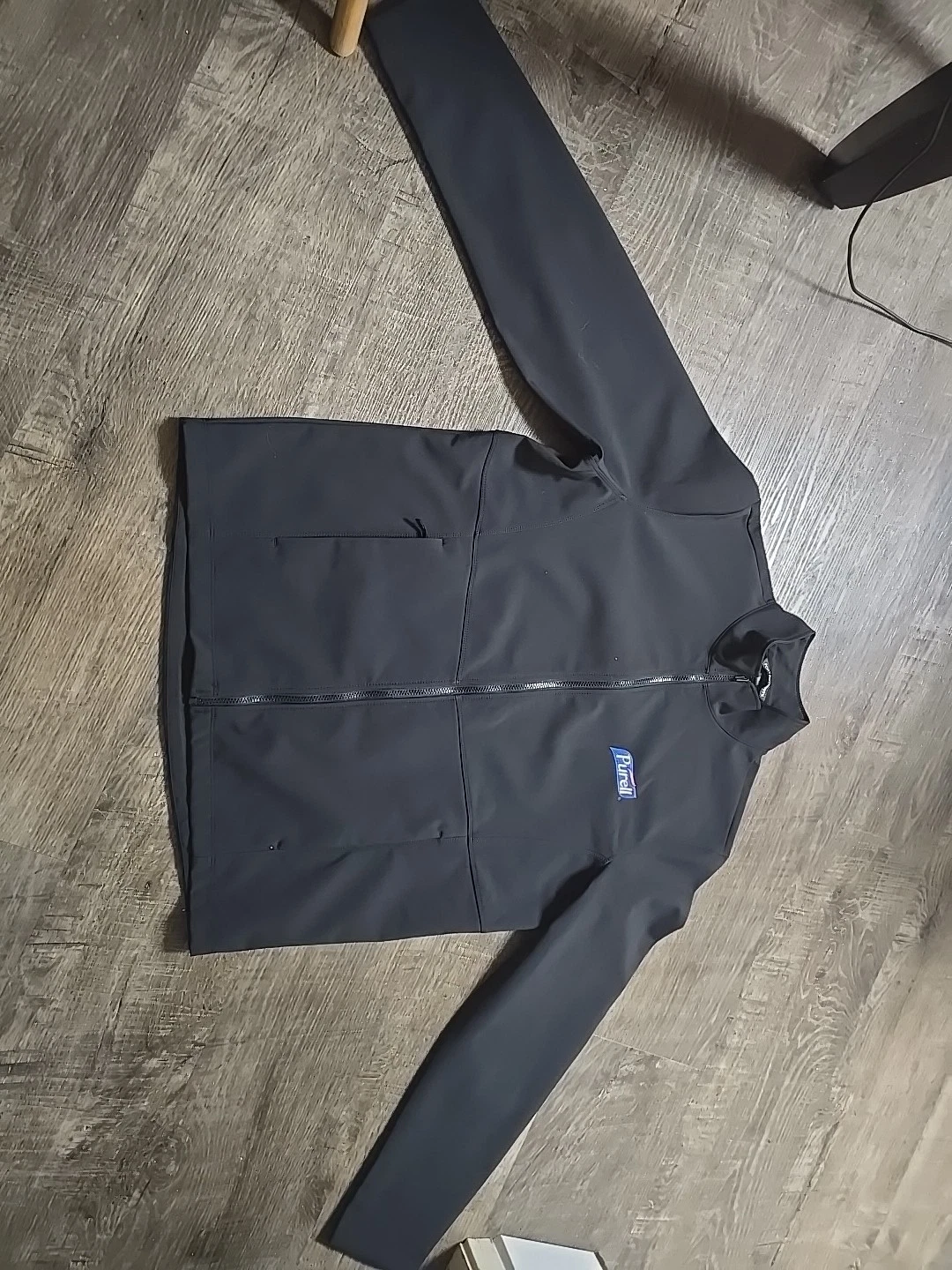 Port Authority Purell Promo Full Zip Fleece Black Lightweight Jacket Sz XL