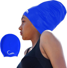 Silicone Swim Cap Check Size before Buying - Waterproof Black, Red  Blue Swim