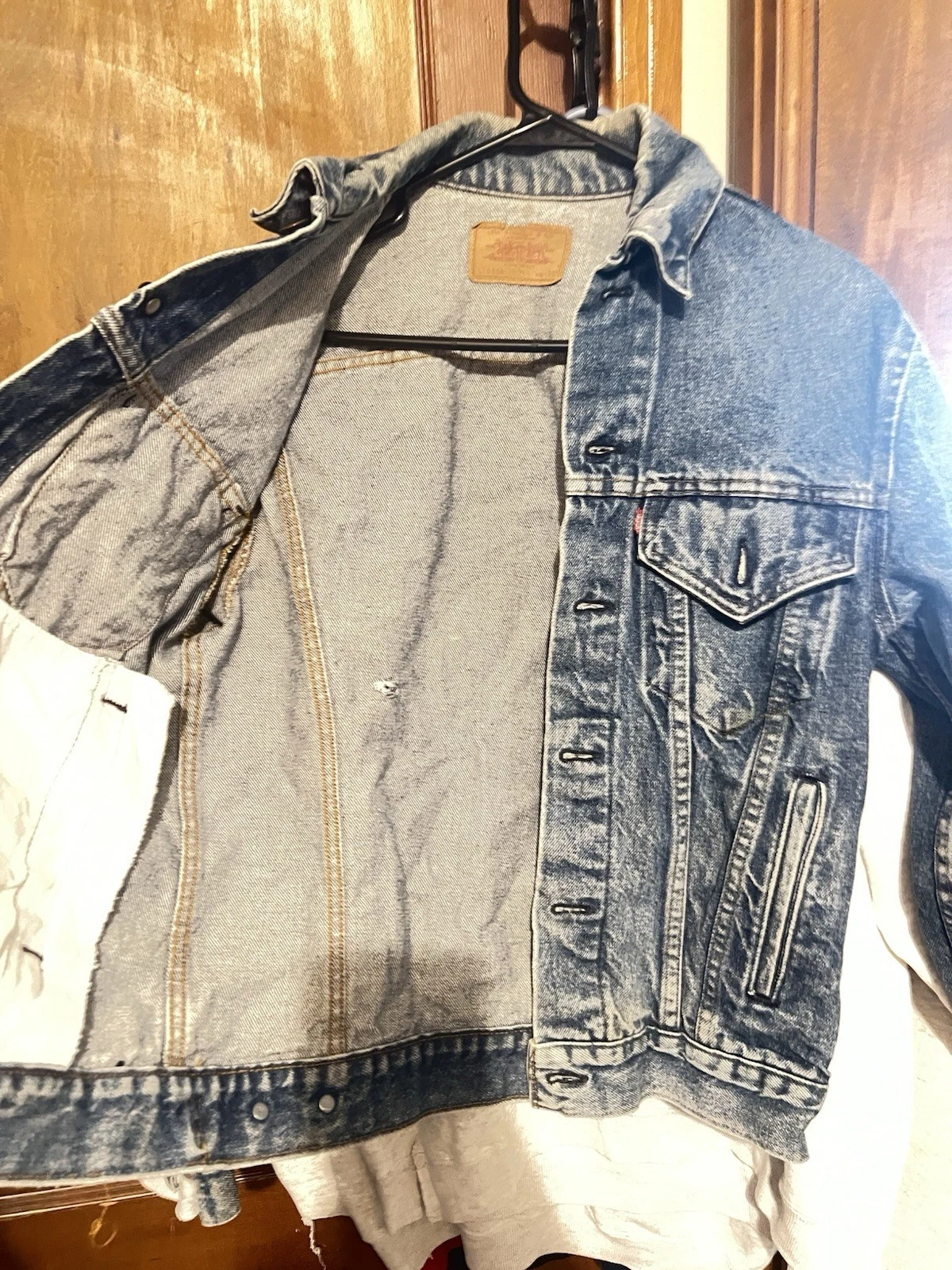 Vintage Levis Light Wash Denim Jacket Size 36 Red Tag Classic 80s Jean Jacket