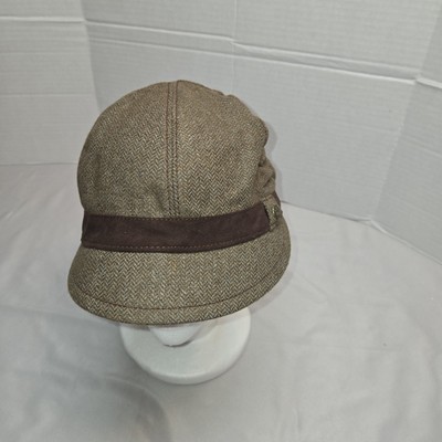 GOORIN BROS Herrinbone Hat Goorin Bros Ronald Amos Teal Wool Herringbone Tweed Cabbi 6  main image 2