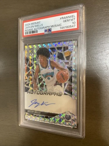 Jaylen Wells 2024-25 Panini Mosaic Prizm Auto RC PSA 10 Grizzlies GEM MINT