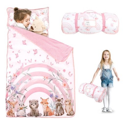 Nap Mat with Pillow & Blanket - Extra Large Size for Toddlers Age 3-7 | Porta...