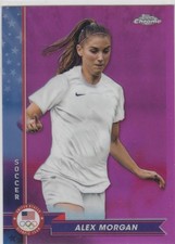 2024 Alex Morgan Topps Chrome Olympics PINK REFRACTOR #12 - USA Soccer