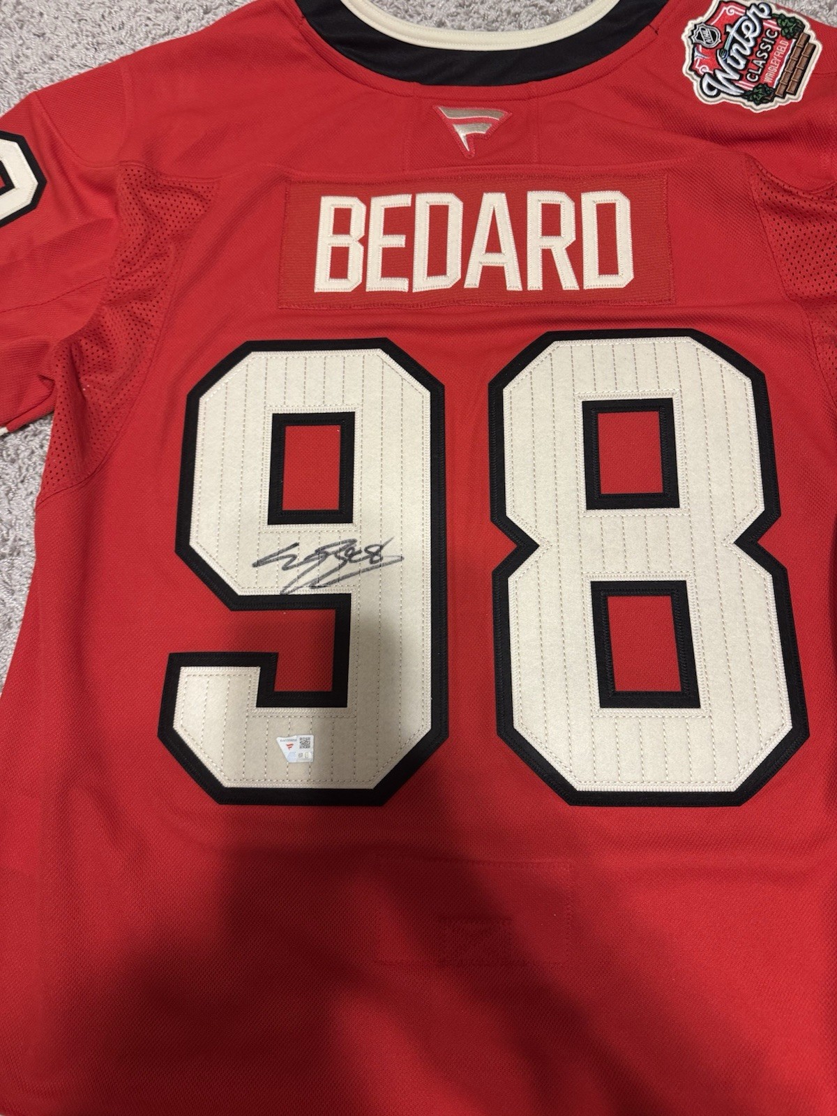 Connor Bedard Autographed Signed Chicago Blackhawks AUTHENTIC Jersey Blackhawks Auto Fanatics COA 