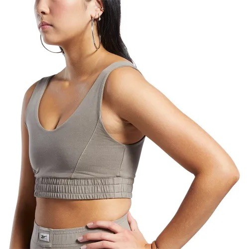 Reebok Classics ND Fitted Bralette Sport BH Größe Large / 14 Taupe Braun - Bild 1 von 6