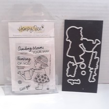 Honey Bee Stamps polymer stamps and dies set SENDING BLOOMS YOUR WAY HBST-357