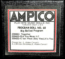 AMPICO Recut PROGRAM ROLL No.60 BIG BALLAD PROGRAM Long Play Player Piano Roll