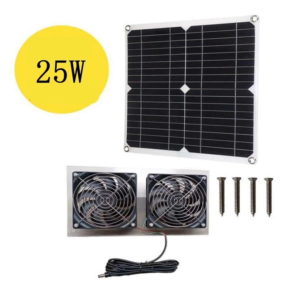Solar Panel Powered Exhaust-Fan 25W 18V For Greenhouse/Shed/Chicken Coop/ Vent | eBay
