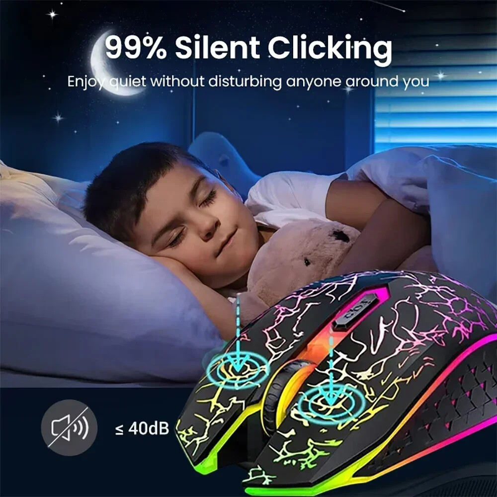 PC Maus Bluetooth 2.4G RGB Drahtlose Computer Maus Gaming Maus 6 Tasten Stille