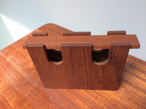 RARE Mid Century Teak Playing Card-Trinket Box 2 Decks of Cards Danish Modern - Picture 11 of 11