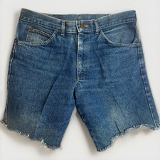 Vintage Lee Jeans Lived In Denim Cut Off Shorts 90s Retro Frayed Hem Size 32. Hh