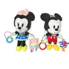 Mickey & Minnie Mouse On-the-Go Activity Plush Stroller Attachment Baby Toys NWT