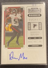 2022 Panini Contenders #187 DeAngelo Malone Rookie Ticket Autograph - Falcons