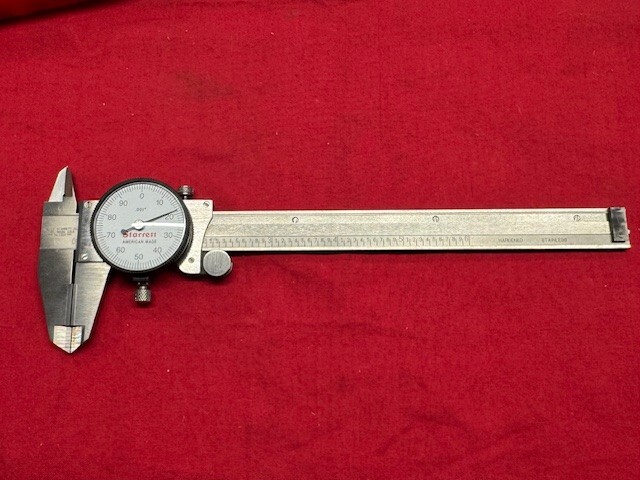 Starrett 120X-6 Dial Caliper, Stainless Steel, White Face, Carbide