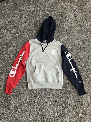 Champion Reverse Weave Color Block Hoodie-Heavy Embroidery Arm