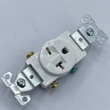 Eaton 250V 20A White COMMERCIAL Single Outlet Receptacle NOM 426LOT OF 6