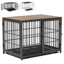 Large Dog Crate Kennel Heavy Duty Pet Cage Furniture with Tray Spacious Interior