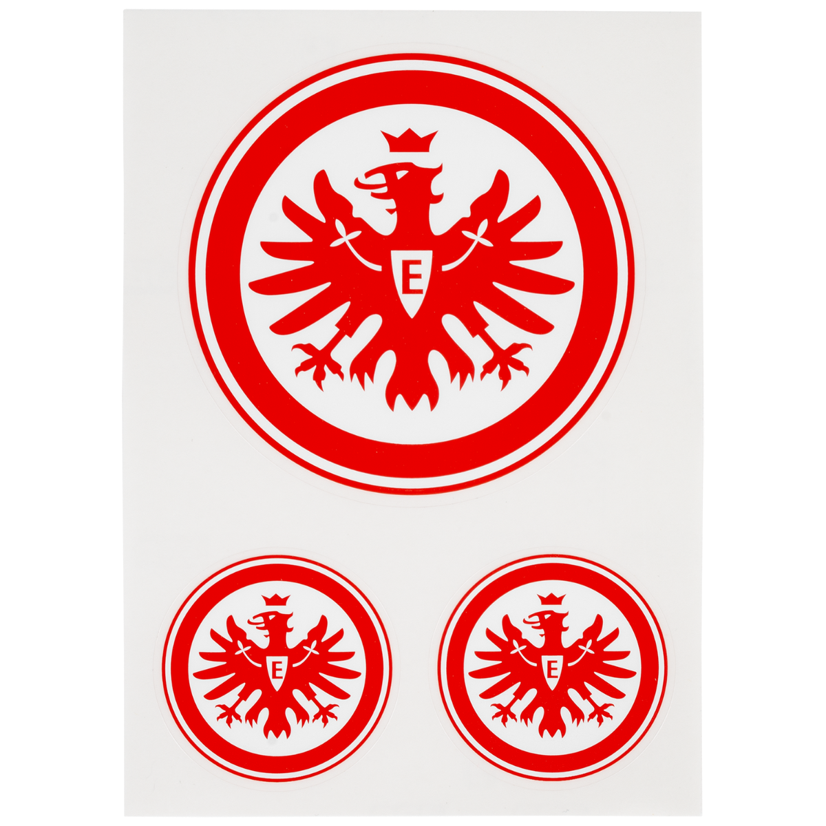 Eintracht Frankfurt Aufkleberset Logo 3er Rot Outdoorgeeignet- 1x9cm und 2x4,5cm