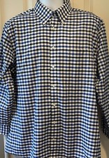 Stafford Travel Blue White Black Check WF Oxford Shirt - 17-32/33 XL Fitted