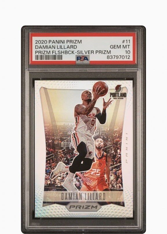 2020 Panini Prizm Damian Lillard Flashback Silver PSA 10