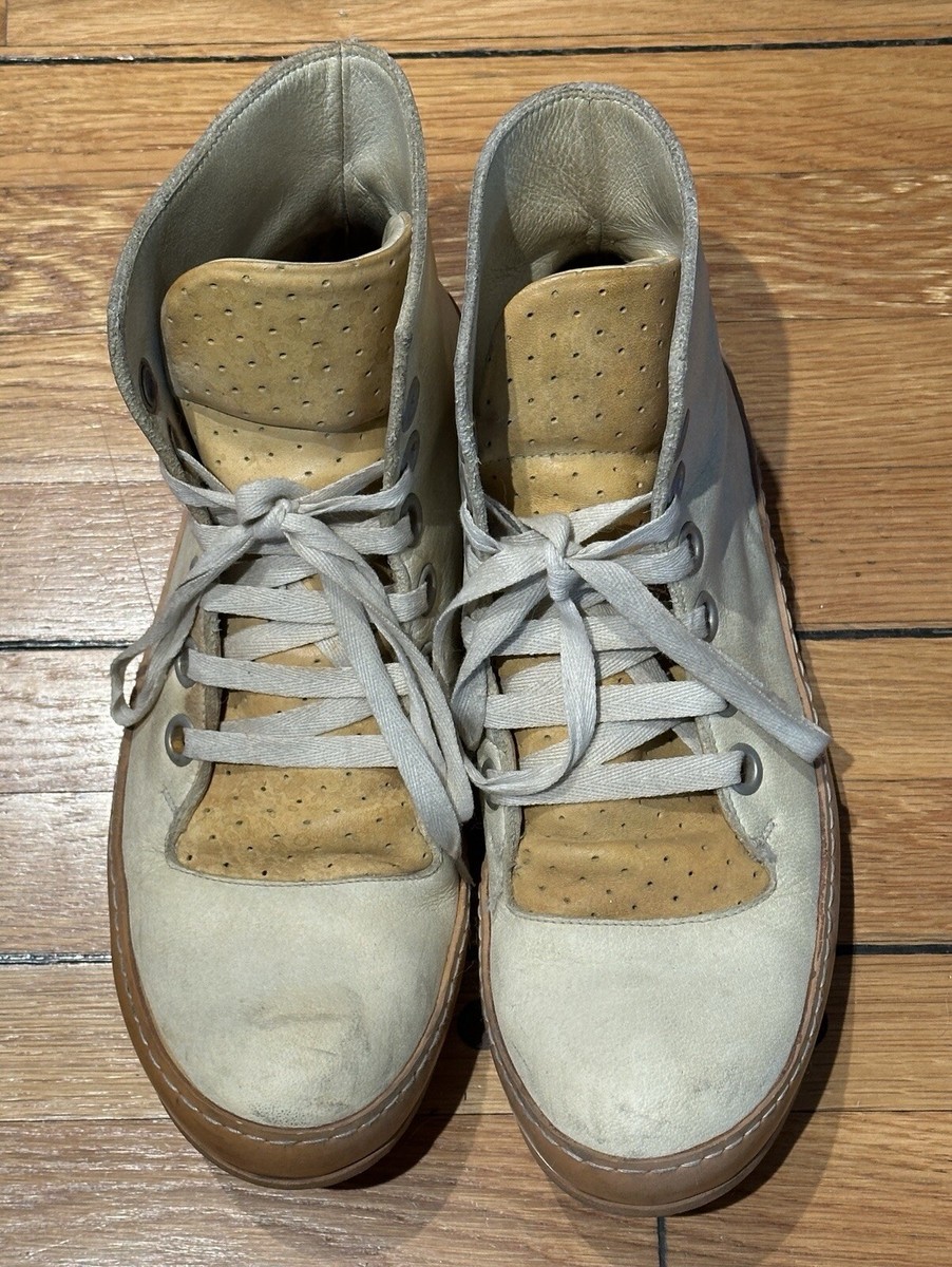 a1923 a diciannoveventitre ダービーシューズ　スエード A1923 A DICIANNOVEVENTITRE LEATHER HIGH TOP SNEAKERS CREAM IVORY