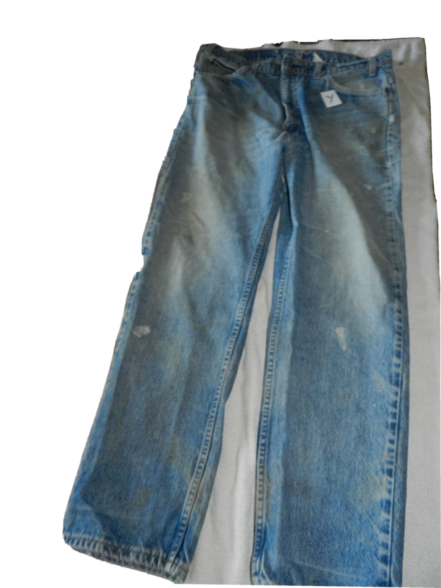 LEVI’S / 505 USA zip denim pants Vintage Levis 505 Zip Fly Denim Jeans Distressed Size 38x32 Orange