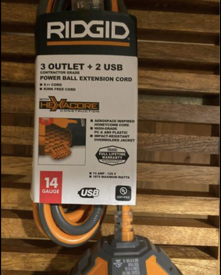 3Outlet Power Ball Extension Cord Plus USB eBay