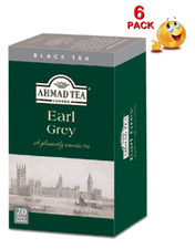 6 PACK Box EARL GREY Black Tea AHMAD 120 Tea Bags
