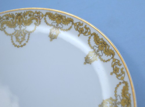 LIMOGES HAVILAND FRANKREICH SALAT DESSERTTELLER HSCH 522-1 BRAUN GELB ROLLEN - Bild 4 von 9