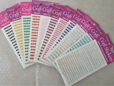 Eleganza GEMS - Adhesive backed Craft Stickers wedding - 3mm & 4mm - 11 colours
