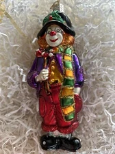 Merck Family’s Old World Christmas Colorful Clown 5.25”