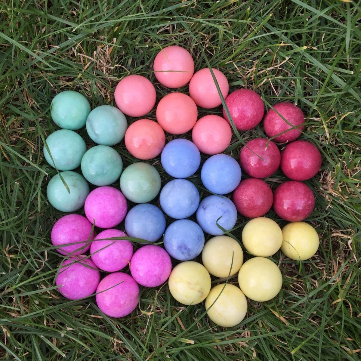 36 Stück Marmor Steinkugeln , Garten Dekoration, gefärbte Naturstein, 2