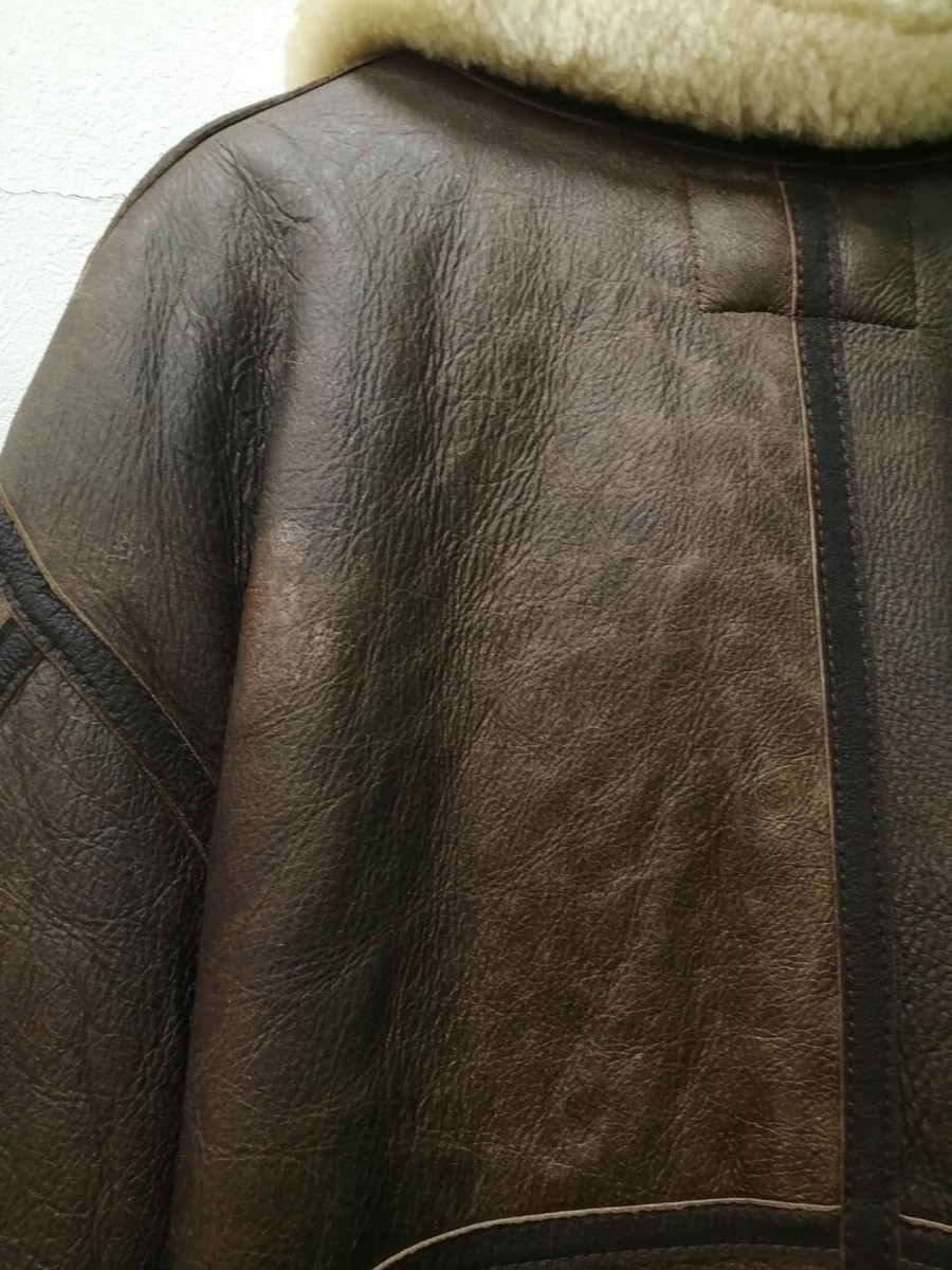 US SHEEPSKIN TYPE B-3 Mouton Leather flight jacket Brown Vintage