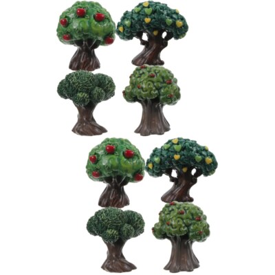 8 pcs mini resin trees Premium Portable Tree Building Model for | eBay